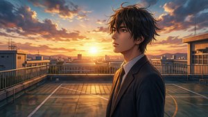 Rooftop Sunset Solitude