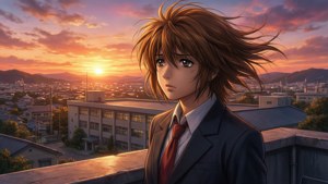 Rooftop Sunset Solitude