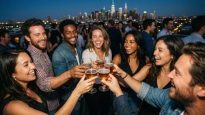 Rooftop Toast Celebration
