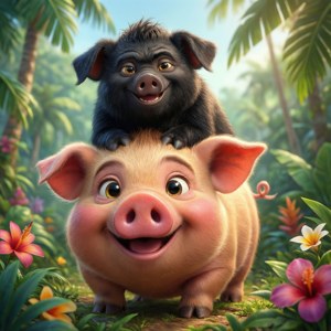 Rooster and Pig Ride