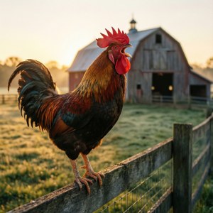 Rooster Crowing Dawn