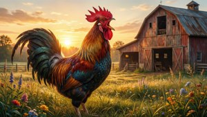 Rooster Sunrise