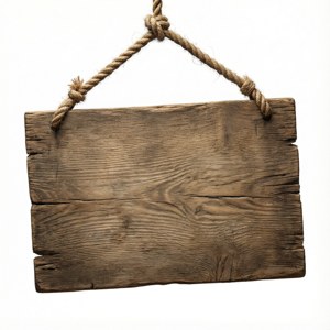 Rope Hanging Sign Isolated