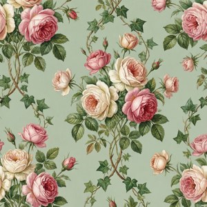Rose and Ivy Damask