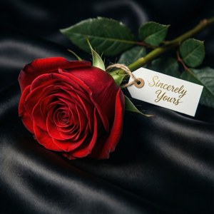 Rose and Satin Tag