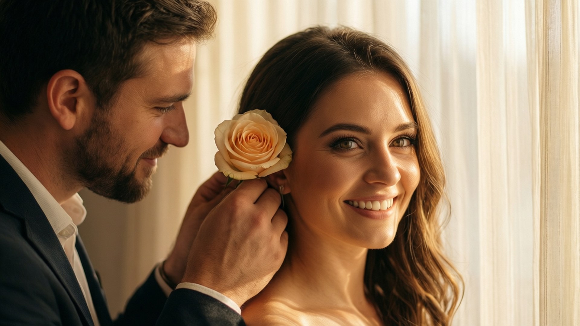 Rose Behind Her Ear by Wallpapers.art Studio