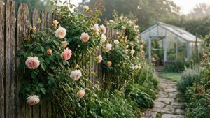 Rose Covered Fence