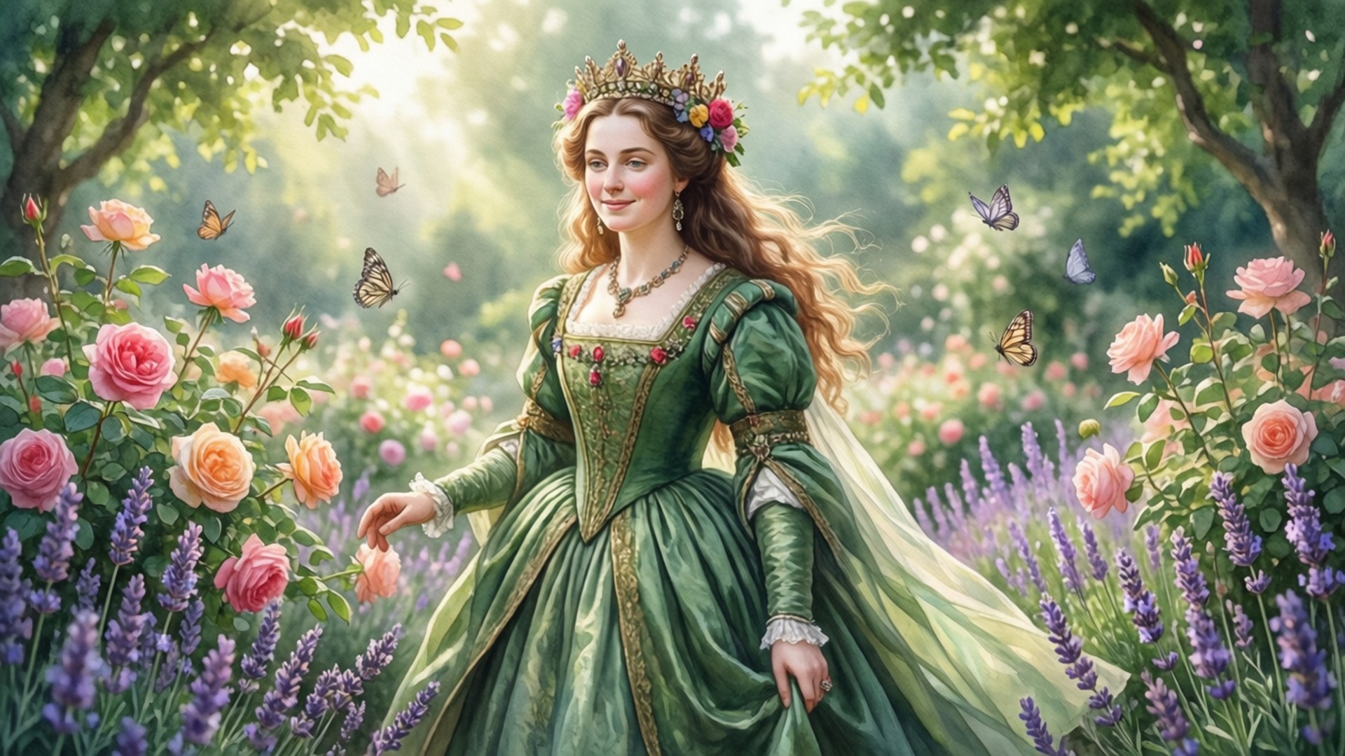 Rose Garden Queen by Wallpapers.art Studio