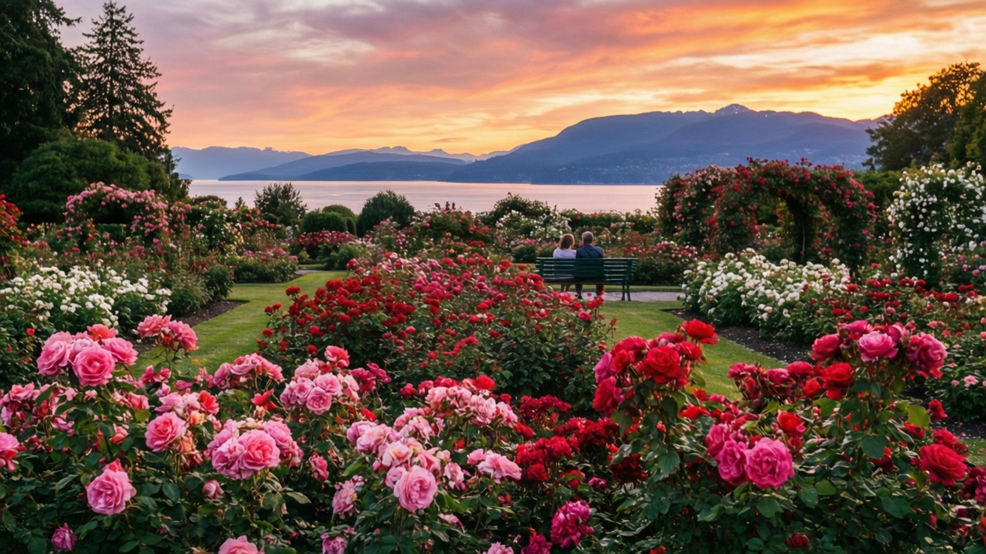 Rose Garden Romance by Wallpapers.art Studio