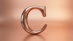Rose Gold 3D C Monogram