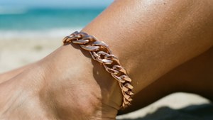 Rose Gold Anklet Beach