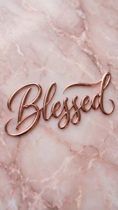 Rose Gold Blessed Script