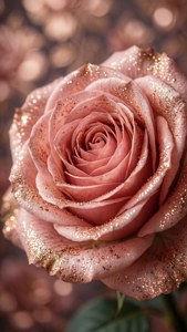 Rose Gold Glitter Rose