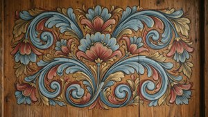Rosemaling Floral Scroll