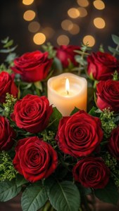 Roses and Candle