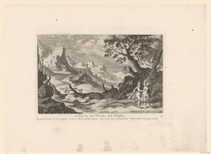 Rotsachtig landschap met Daphne en Peneus