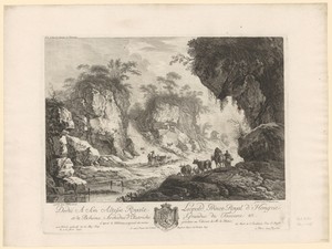 Rotsachtig landschap met herders