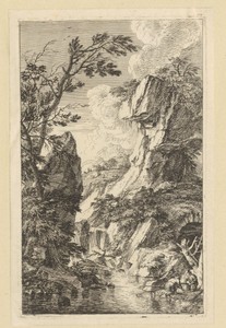 Rotsachtig landschap met twee vissers