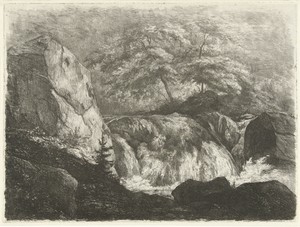 Rotslandschap met waterval