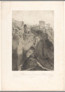 Rotswand met antieke ruïnes bij Tivoli