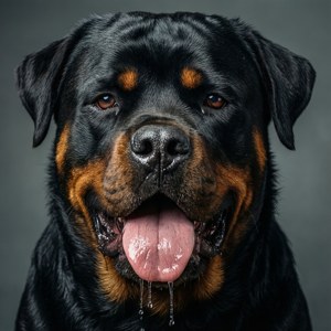 Rottweiler Drooling Portrait