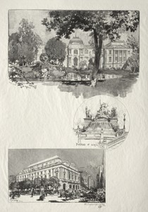 Rouen Illustré:  La Musée; Fontaine St. Marie; Le Théâtre des Arts