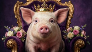 Royal Pig on Flower Throne