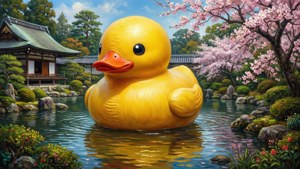 Rubber Duck in Zen Garden