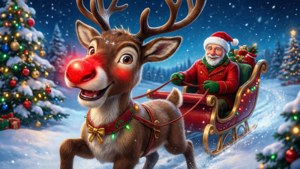 Rudolph Guiding Sleigh