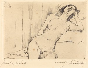 Ruhende Dreiviertel Akt (Reclining Female Nude)