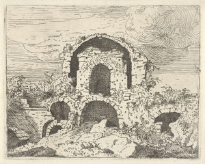 Ruïne in een landschap