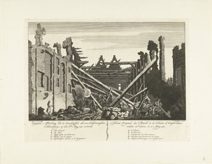 Ruïne van de afgebrande schouwburg aan de Keizersgracht te Amsterdam, 1772