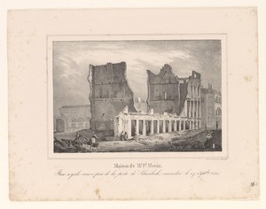 Ruïne van het huis van Ferdinand Meeûs te Brussel, 1830