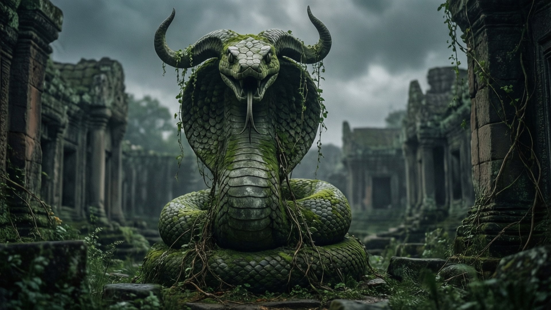 Ruined Serpent Monument by Wallpapers.art Studio