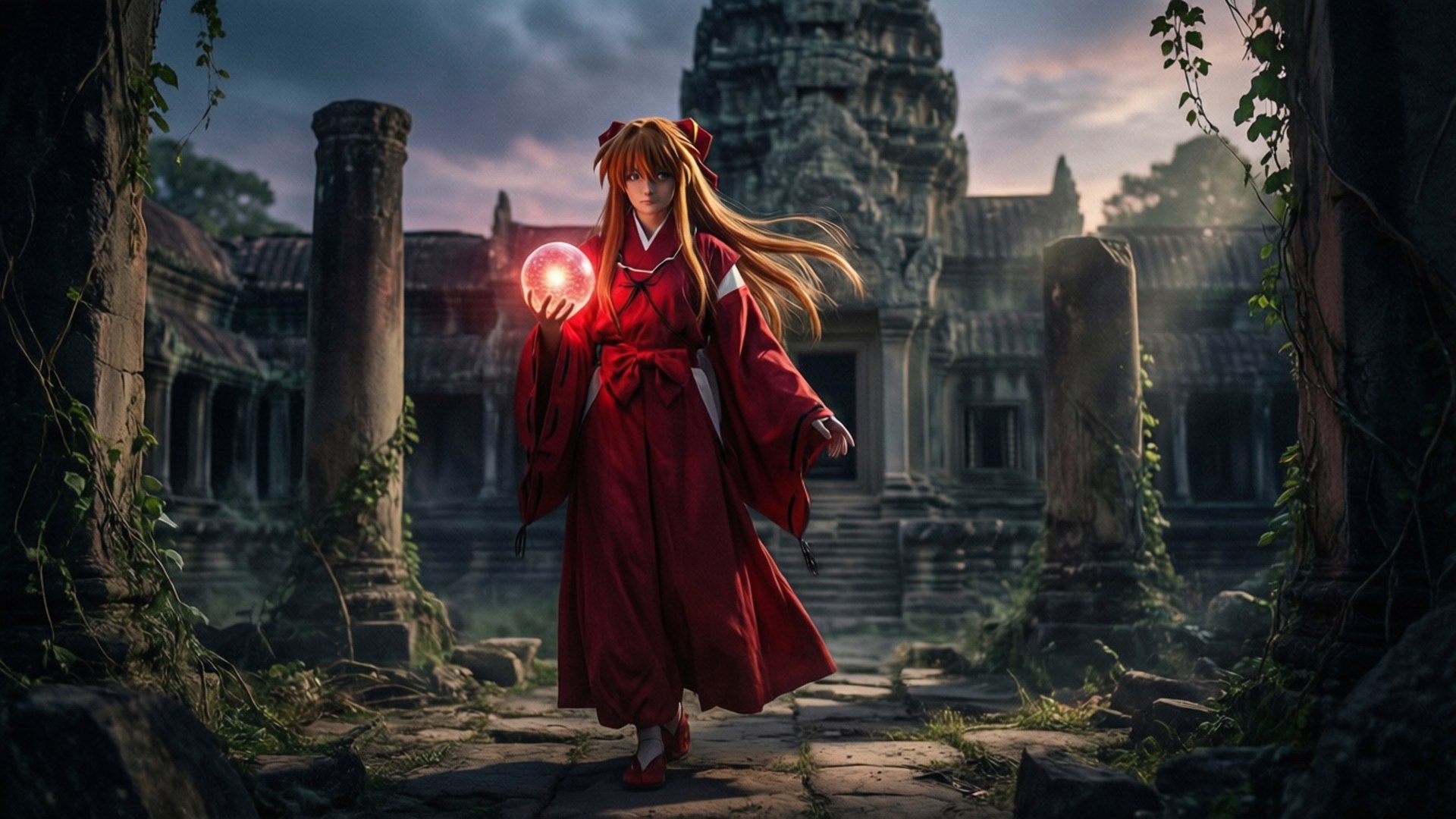 Ruined Temple Glow by Wallpapers.art Studio