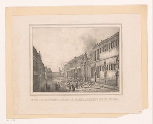 Ruïnes in de Kloosterstraat na het bombardement van Antwerpen