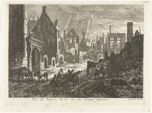 Ruïnes in de Wagenstraat te Brussel, 1695