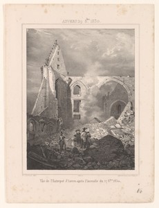 Ruïnes van het entrepot te Antwerpen, 1830
