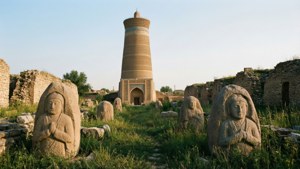Ruins and Balbals at Burana Tower
