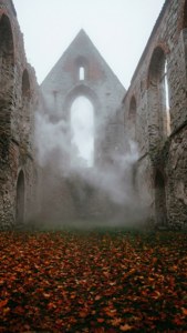 Ruins in Autumn Mist