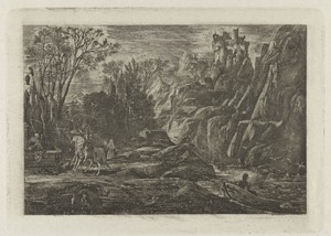 Ruiter en dood in het landschap
