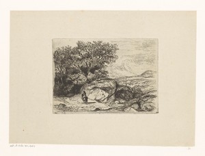 Ruiter in een heuvelachtig landschap