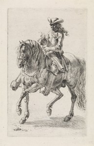 Ruiter laat zijn paard naar rechts traverseren