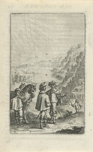 Ruiters in een berglandschap