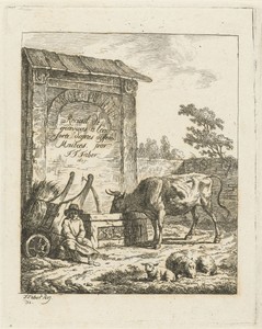 Rund drinkend bij fontein