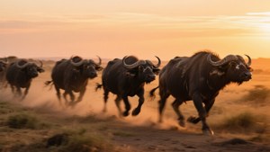 Running Herd of Oxen