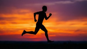 Running Silhouette Sunset