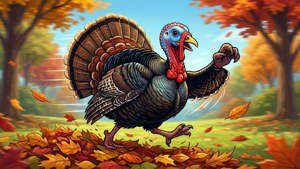 Running Turkey Through Leaves