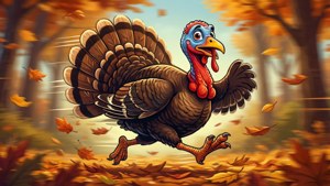 Running Turkey Through Leaves