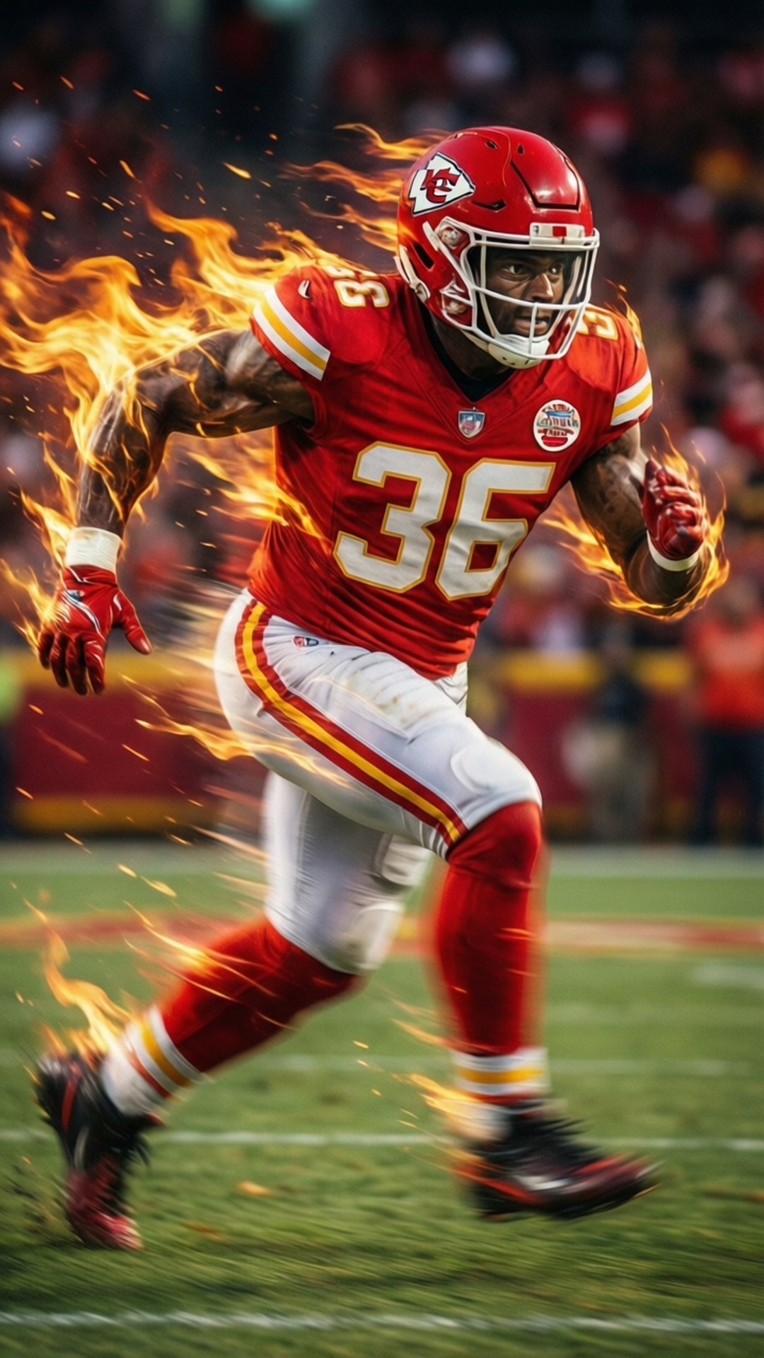 Running with Flames by Wallpapers.art Studio